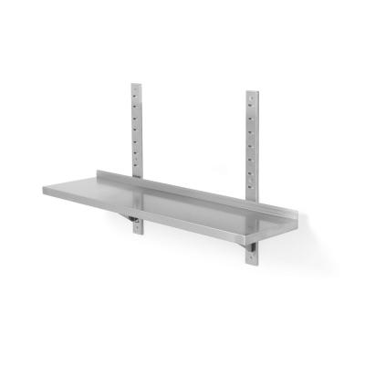 Nástěnná police nastavitelná, jednoduchá, se 2 držáky, HENDI, 800x300x(H)600mm | 811719